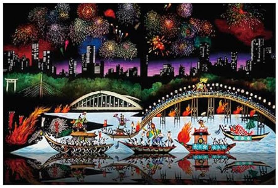 Amazon | ジグソーパズル 1000ピース 藤城清治 天神祭 今昔 (50×75cm