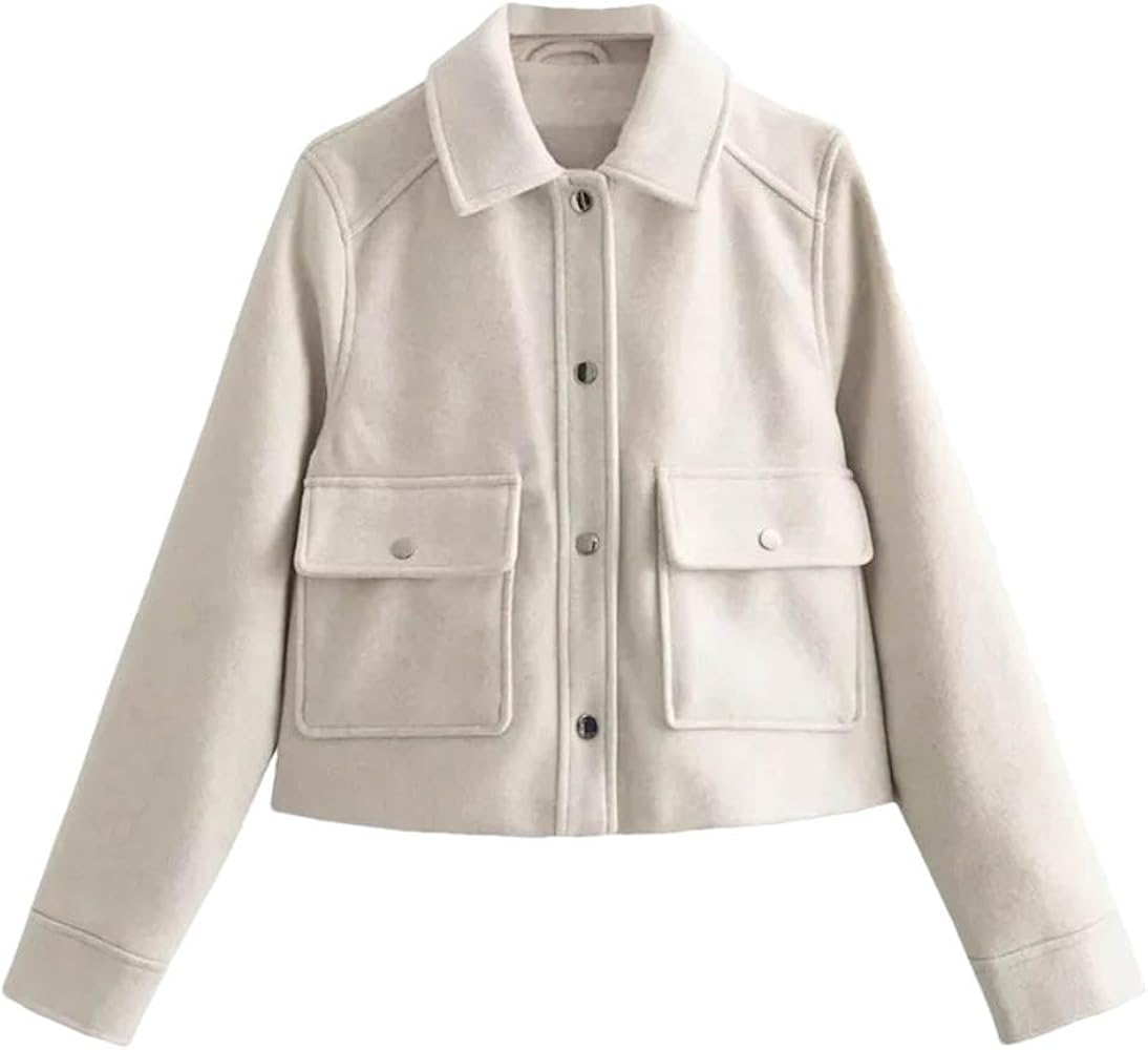 Amazon.com: Ornrjfll Woman khaki Cropped Jacket Women Soft Long