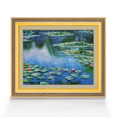 Amazon.co.jp: クロード・モネ 睡蓮 （5） F6 油絵直筆仕上げ｜ 絵画6