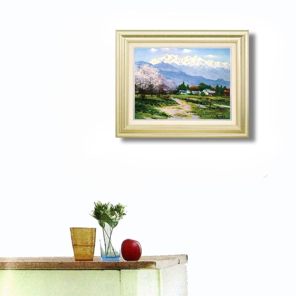 昭和レトロ 風景画 絵画 額装 額縁 額入り 農家 アート 作品 美術 立