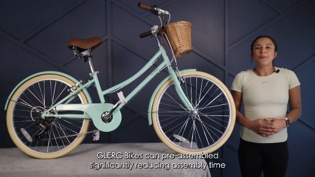 Amazon | Glerc 女の子自転車 可愛い小中学生自転車 シティーサイクル