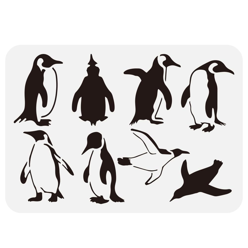Amazon.com: FINGERINSPIRE Eight Penguins Large Stencil 8.3x11