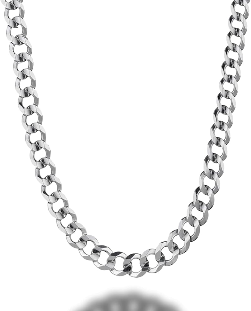 Savlano 925 Sterling Silver 7mm Italian Solid Curb Cuban Link