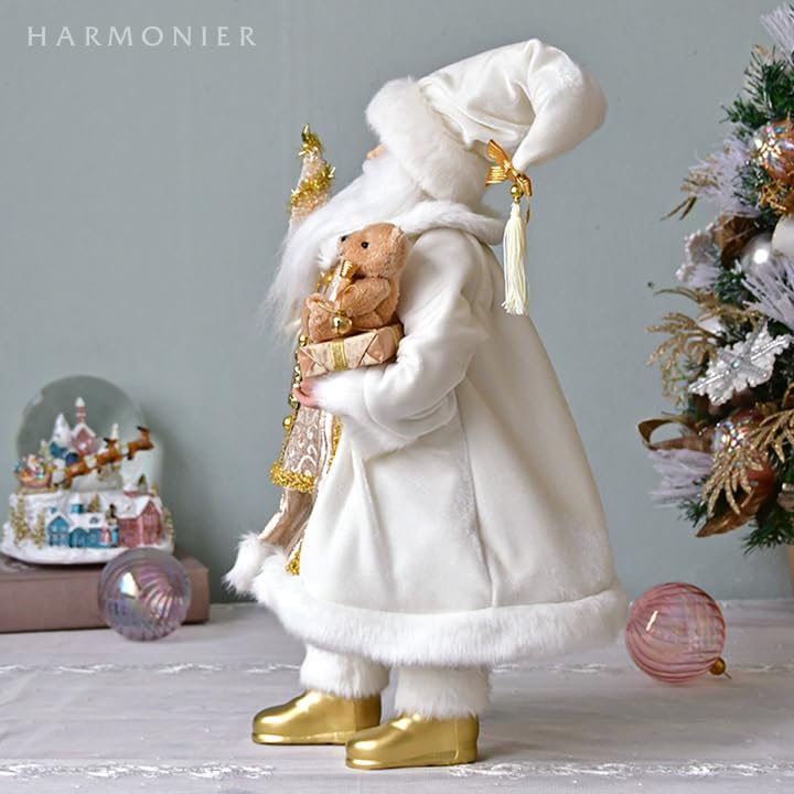 Amazon | サンタクロースフィギュアホワイト/ツリー＆ベアー47cm