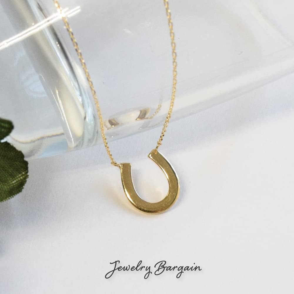 Amazon | [四葉のクローバー] 馬蹄 ネックレス 10金 K10 10k イエロー