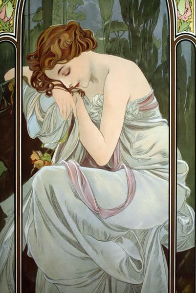 sachi ミュシャ 夜の安らぎ 複製画 額縁入り sachi ミュシャ 夜の