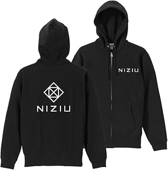Amazon.co.jp: ジップアップパーカー 【Lサイズ】 NiziU 黒×白 122W
