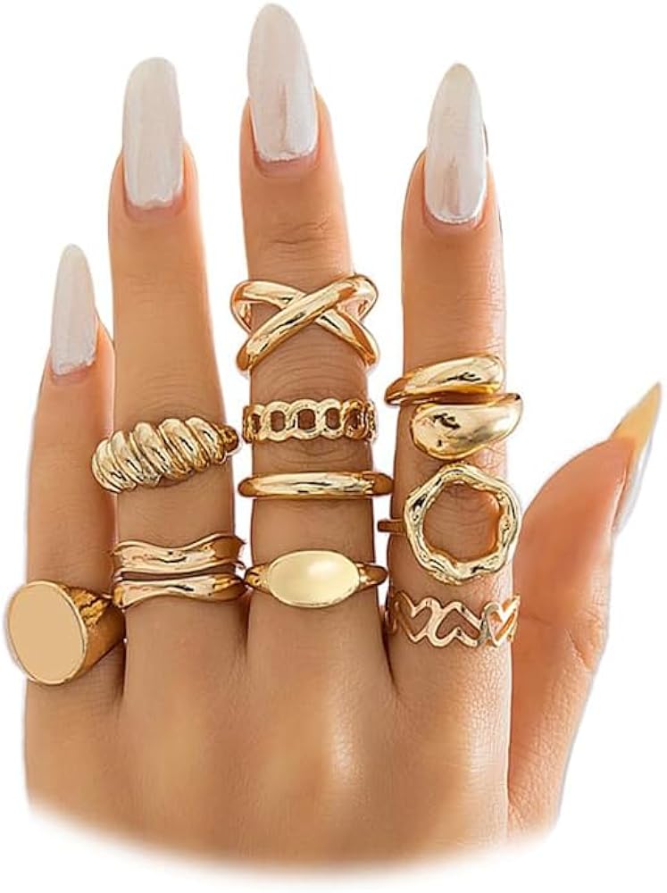 Amazon.com: FUTIMELY 14K Gold Stackable Knuckle Rings Set for