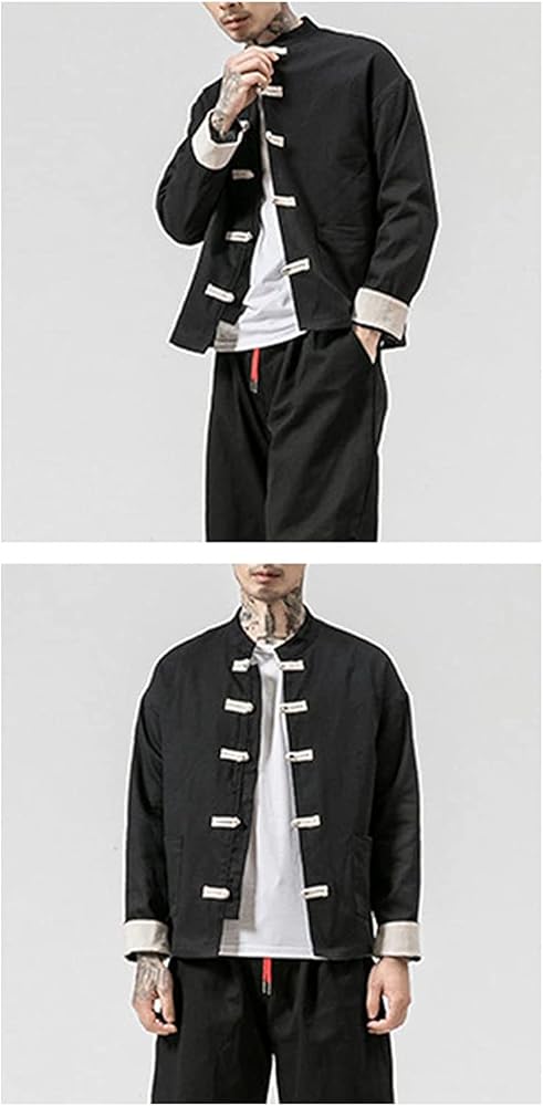 JEKE-DG Men Kung Fu Jacket Linen Tang Suits Chinese Traditional