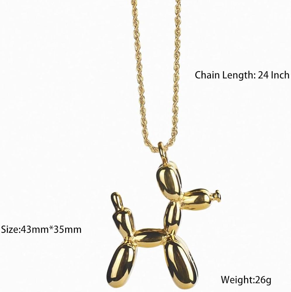 Amazon.com: Stainless Steel Animal Balloon Dog Pendant Necklace 3D
