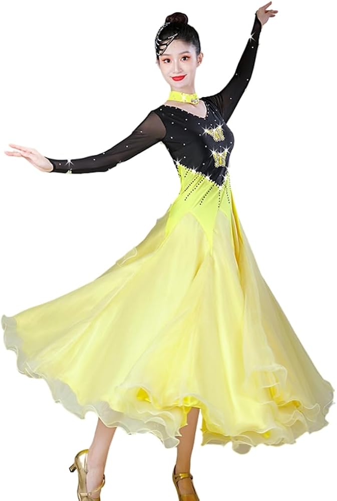 Amazon.co.jp: [BEYLOR] 社交ダンスドレス 綺麗 社交ダンス練習着