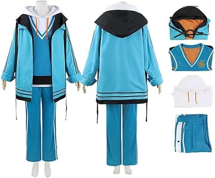 Amazon.co.jp: [楽コス] 甲斐田晴 コスプレ衣装 ブルーセット服 かいだ