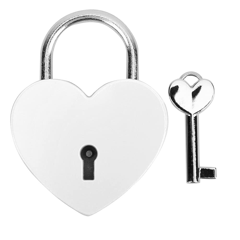 Treasure Chest Padlock, Heart Shaped Metal Lock Colorful Diary