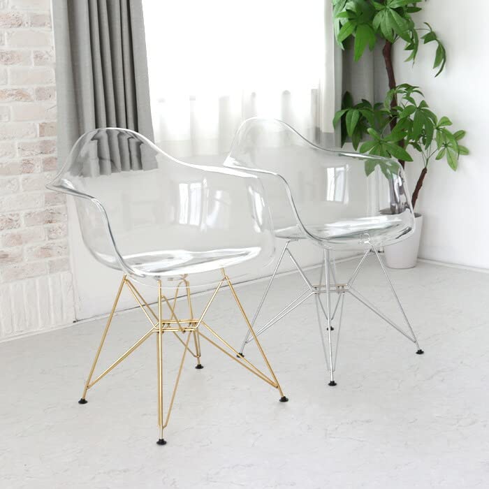 Amazon｜イームズチェア クリア 2脚セット 透明 アームレスト クリア