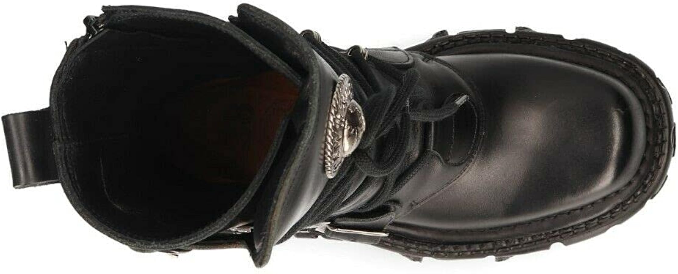 Amazon.com: New Rock BOOTS TANK373-S1 Zapatos de piel negra unisex