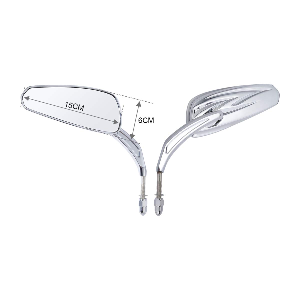 Amazon | HUILI-JPHOME クローム ティアドロップ リア ビュー ミラー