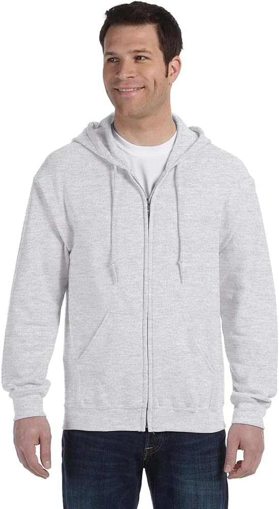 Gildan Heavy Blend Full-Zip Hooded Sweatshirt, Ash Grey, S at