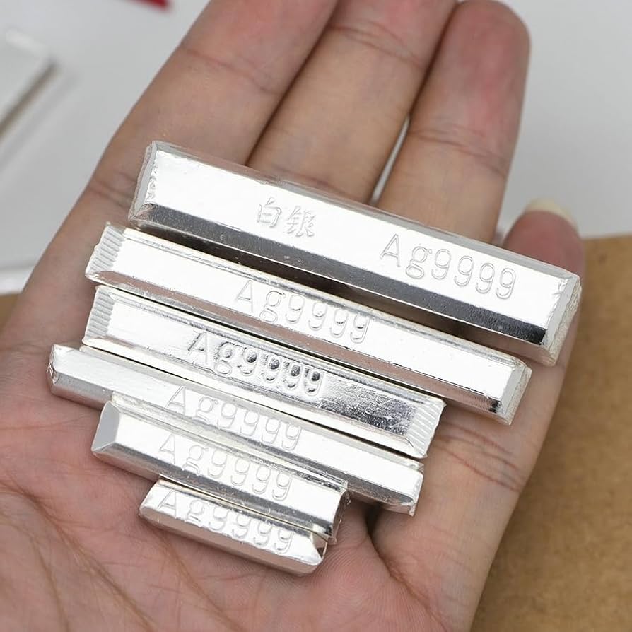 1PCS 10/20/30/40/50G High Purity Silver Ingot Pure Silver Bars