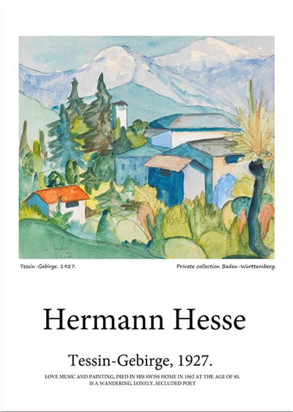 Amazon.co.jp: ヘルマンヘッセ絵画インテリア村自然風景引用ポスター