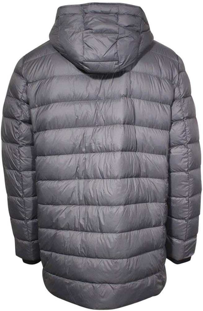 Calvin Klein Men's Water Resistant Zip Front Grey Tint Hooded Down