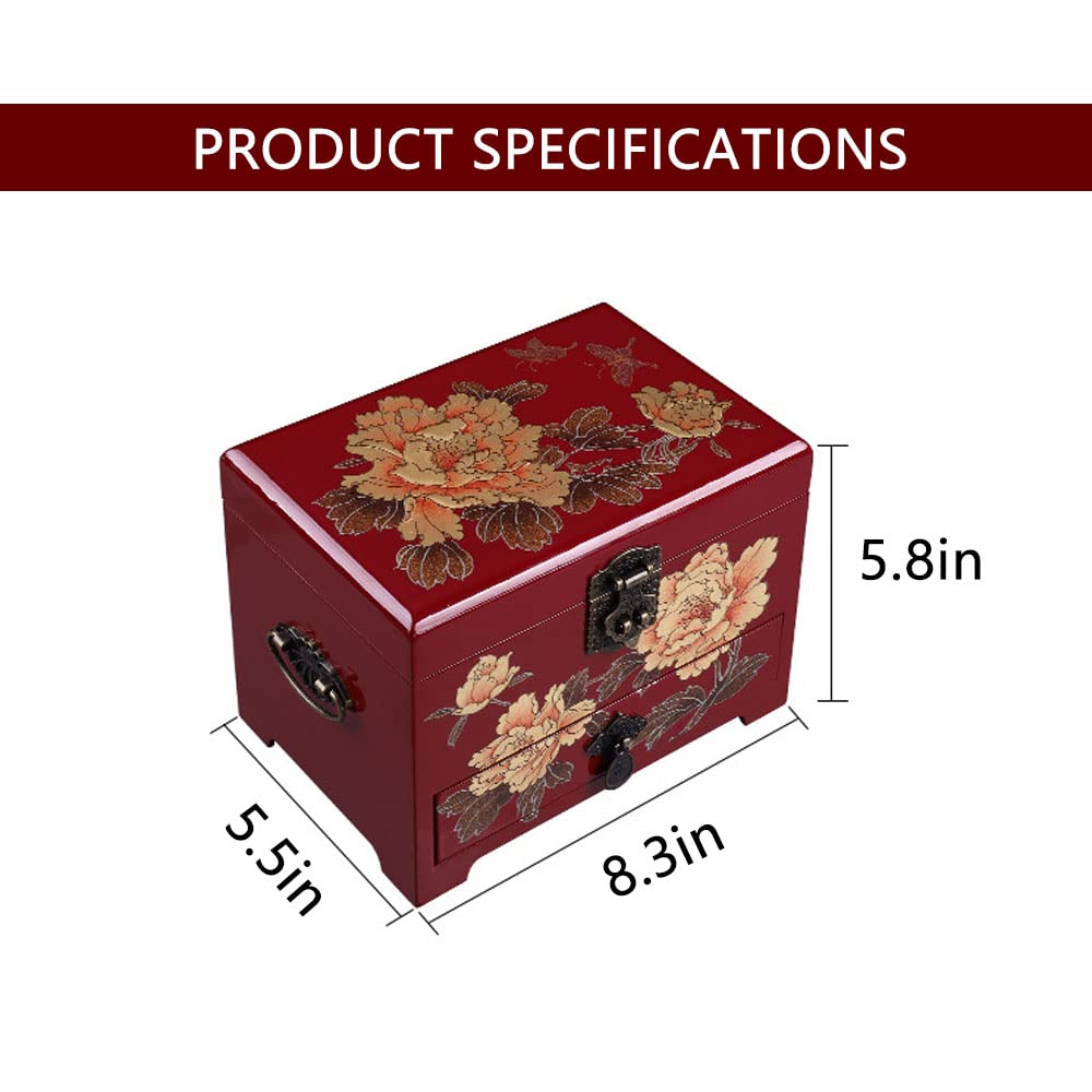 Amazon｜中国の宝石箱、大容量の宝石箱のレトロなスタイルの化粧箱