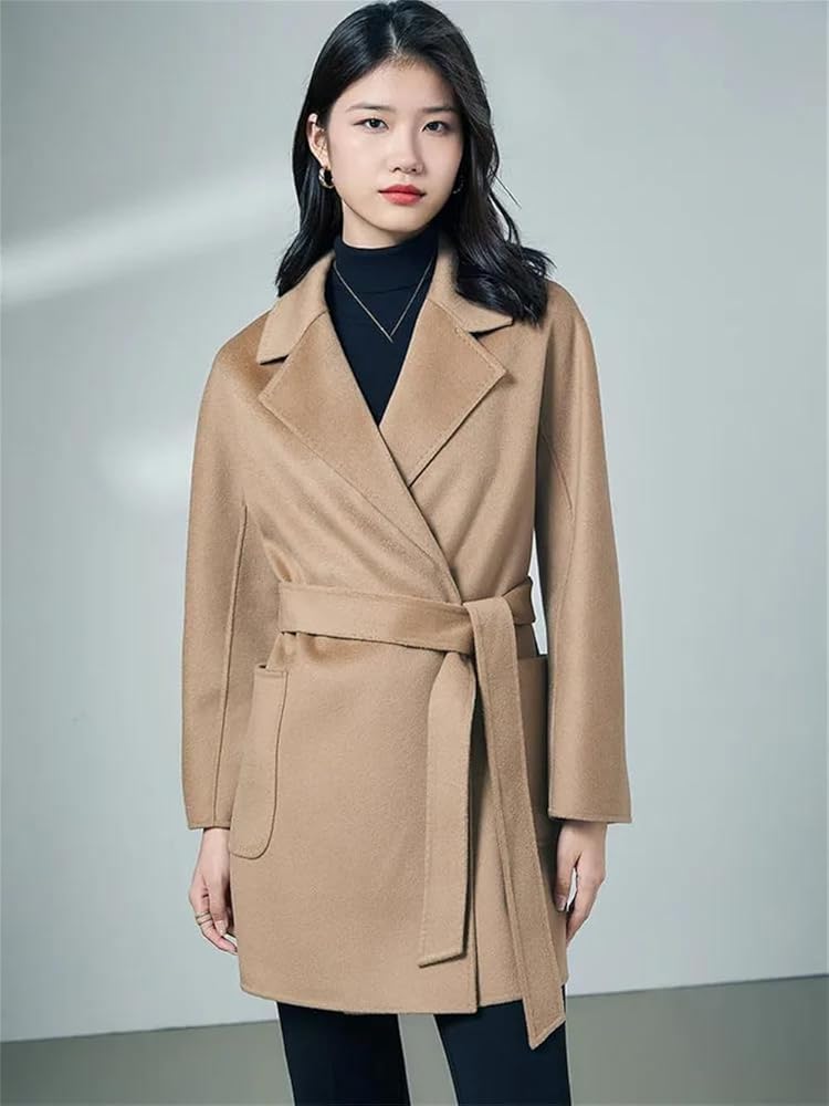 Amazon.com: Womens 10% Cashmere 90% Wool Mid Length Overcoat