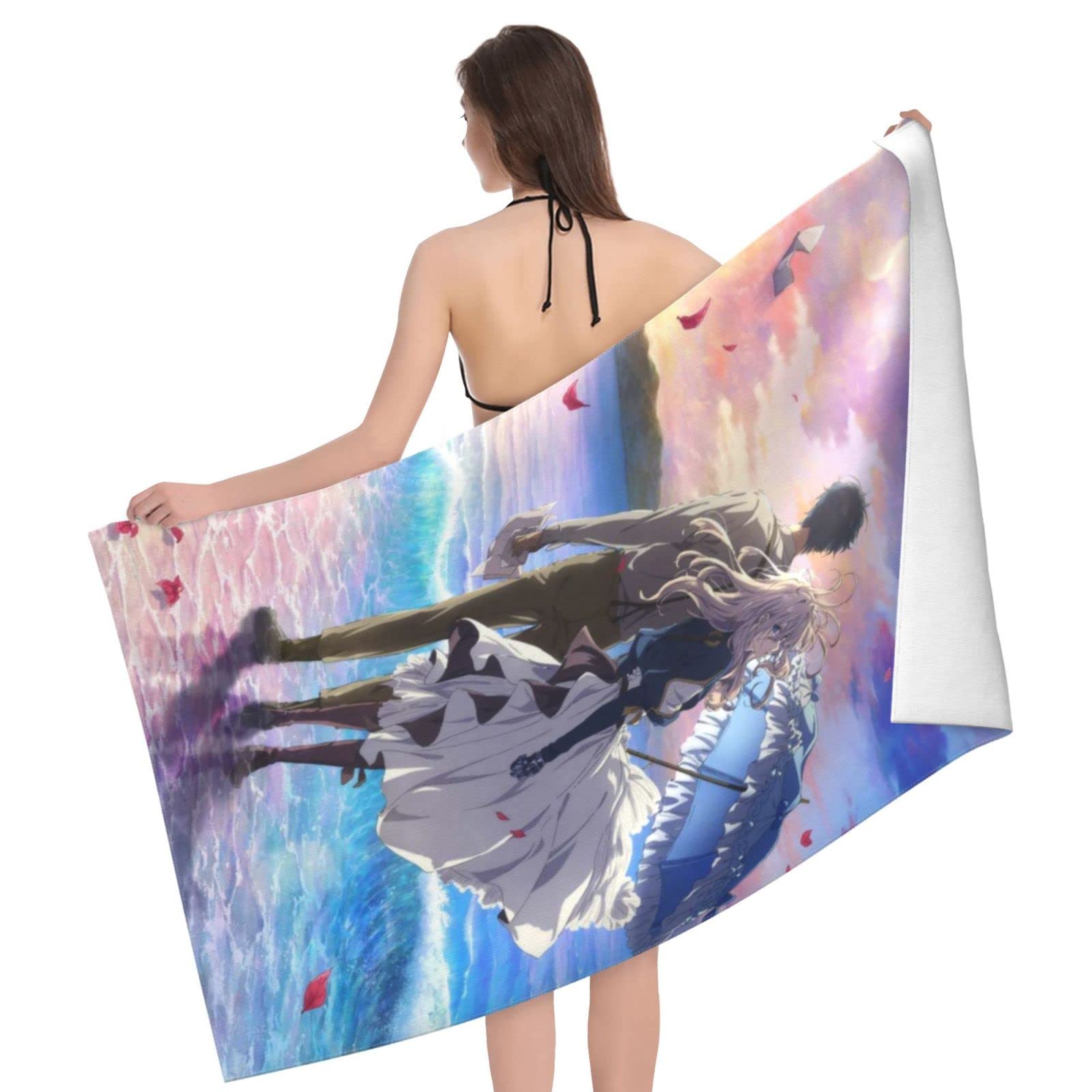 Amazon｜ヴァイオレットエヴァーガーデン アニメ バスタオル 大判 吸水