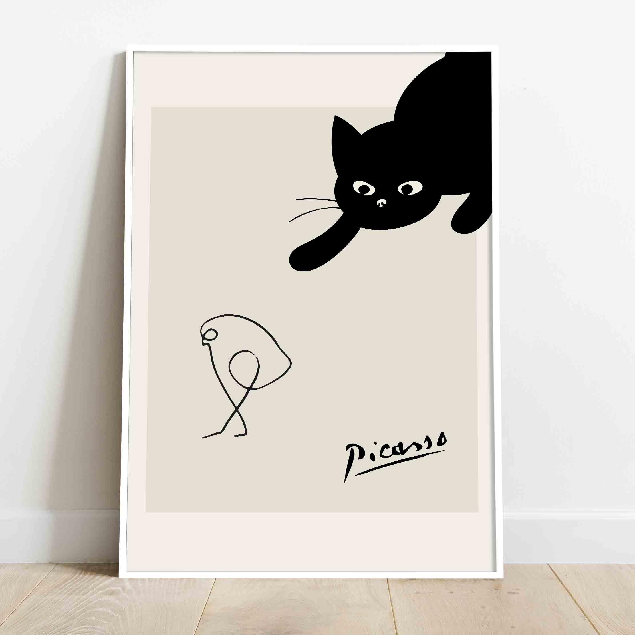 Amazon.co.jp: ピカソ シンプル 黒猫 アート ポスター オシャレ