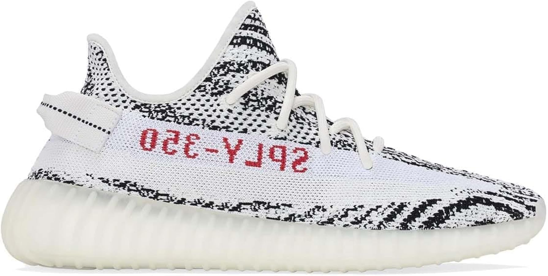 adidas Men's Yeezy Boost 350 V2, White/CORE Black/RED, 9.5 M US