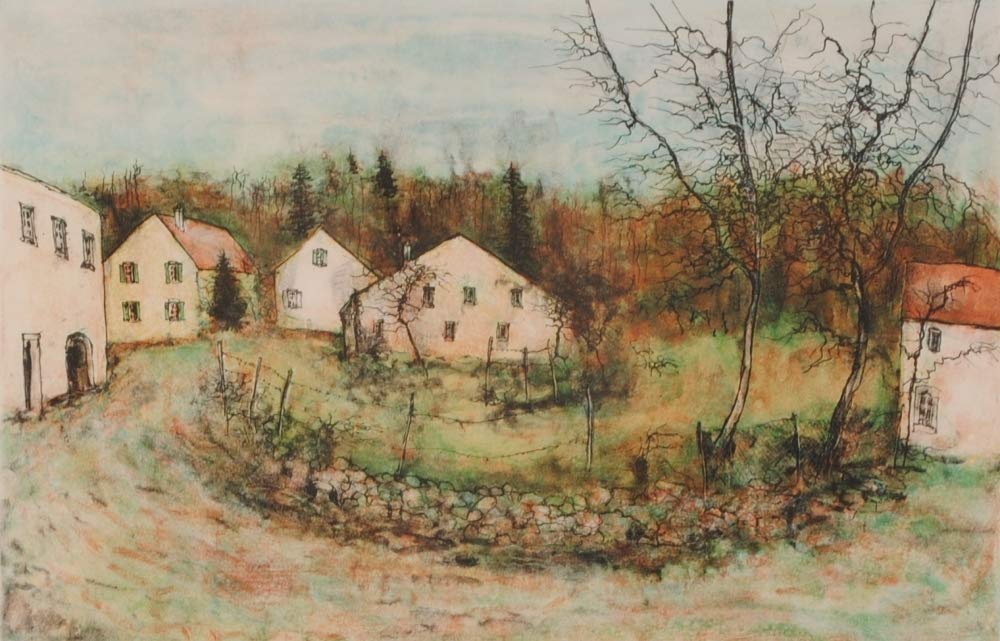 Amazon.co.jp: フランス 風景画 絵画 リトグラフ 版画 ベルナール