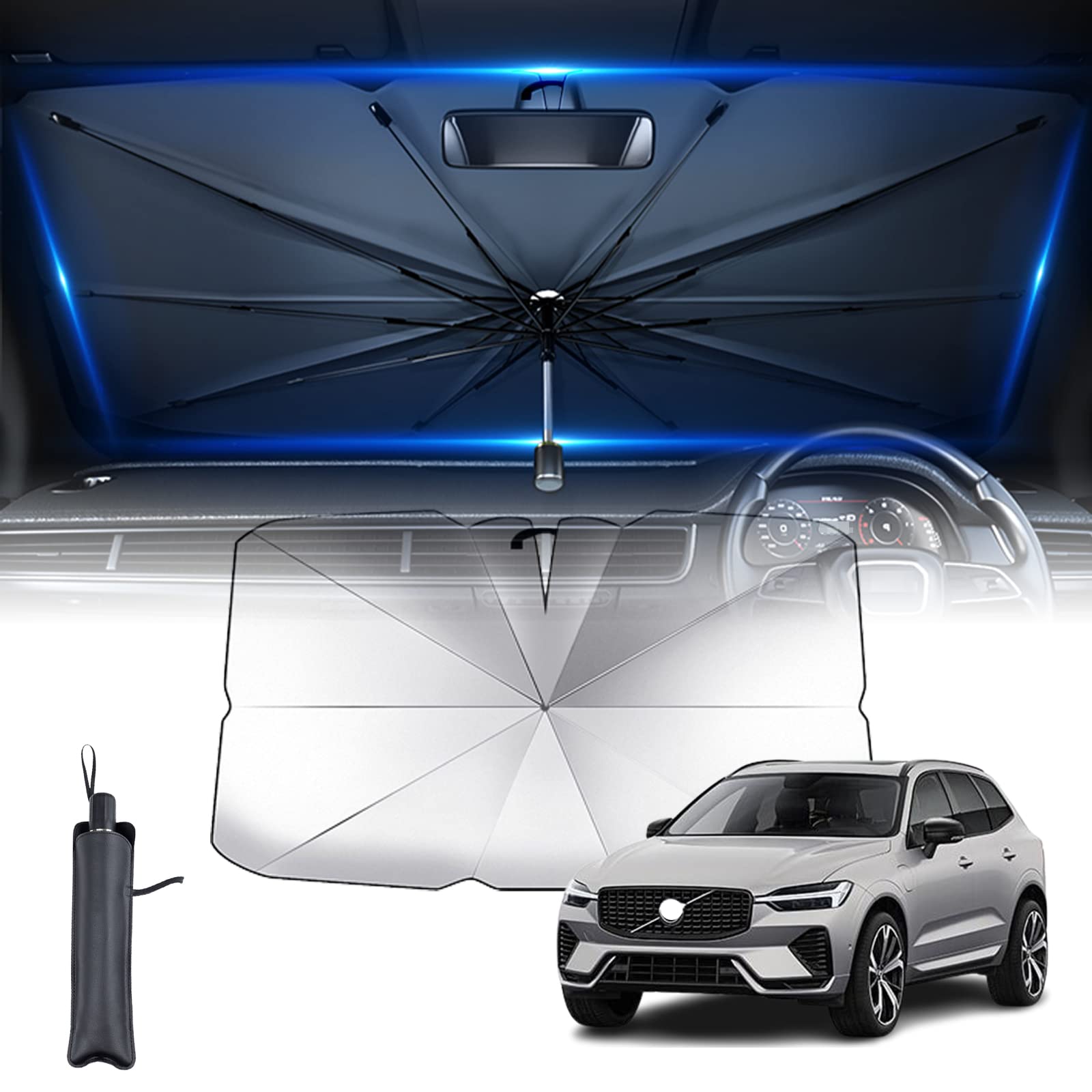 Amazon | 【2022新登場】ボルボ XC60フロントサンシェード 10本骨