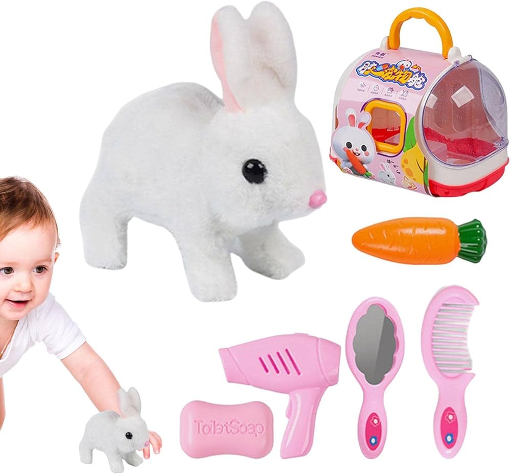 Amazon.co.jp: インタラクティブなおもちゃのウサギ | ケージ付きの