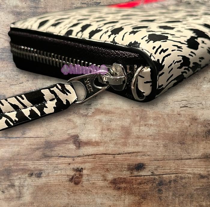 Amazon.co.jp: クリームソーダ角ドクロ白ヒョウ柄長財布ラウンド