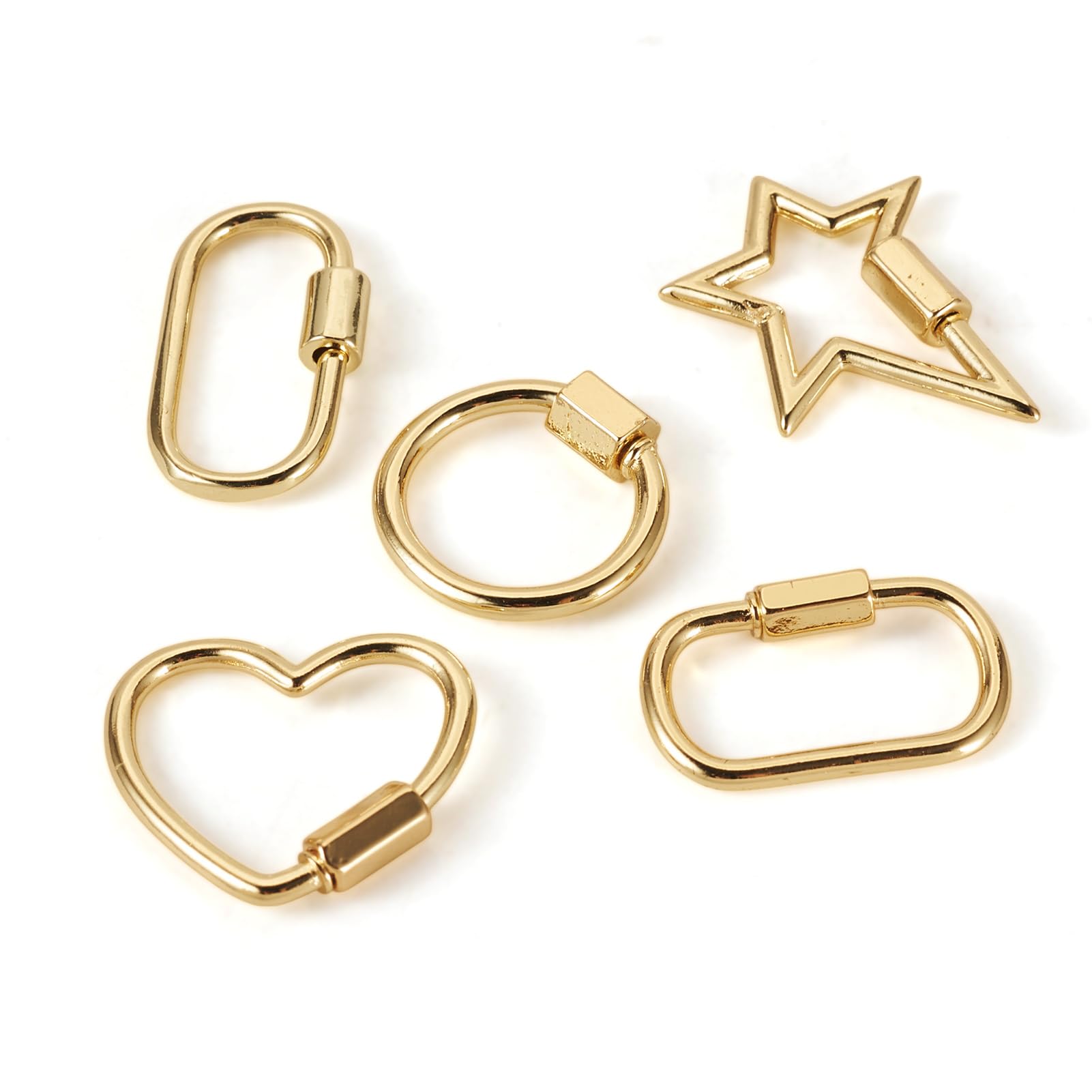 Amazon.co.jp: 5個/箱 5種類 ゴールド 真鍮製 カラビナ ネジ式