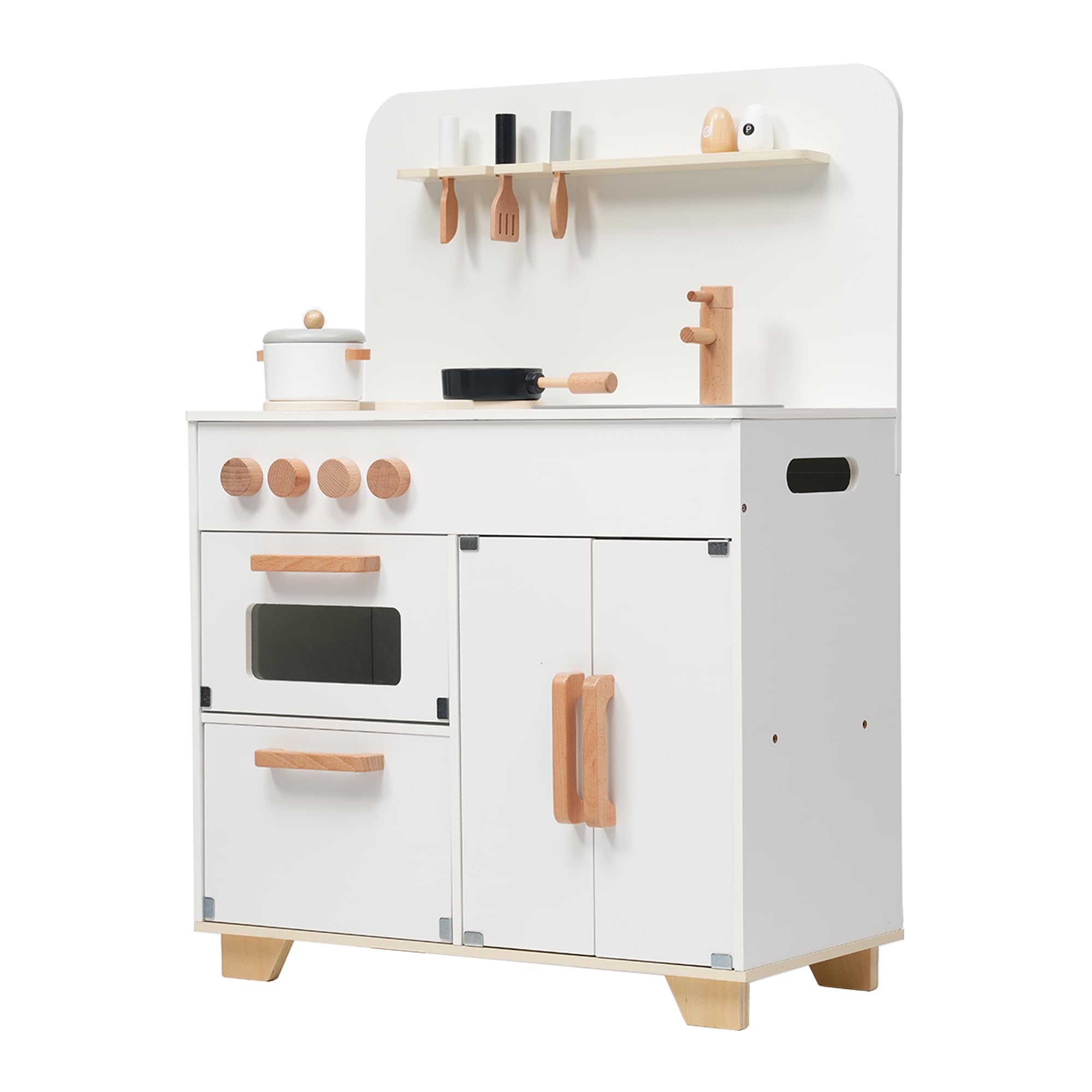 Amazon | おままごとキッチン 木製 付属品付き ままごとセット 知育