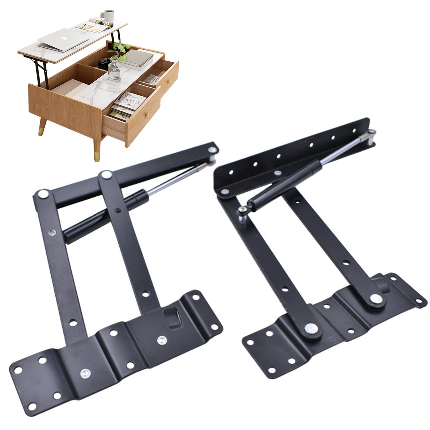 Amazon.co.jp: aleawol 1ペア テーブルリフトヒンジ 油圧ヒンジ