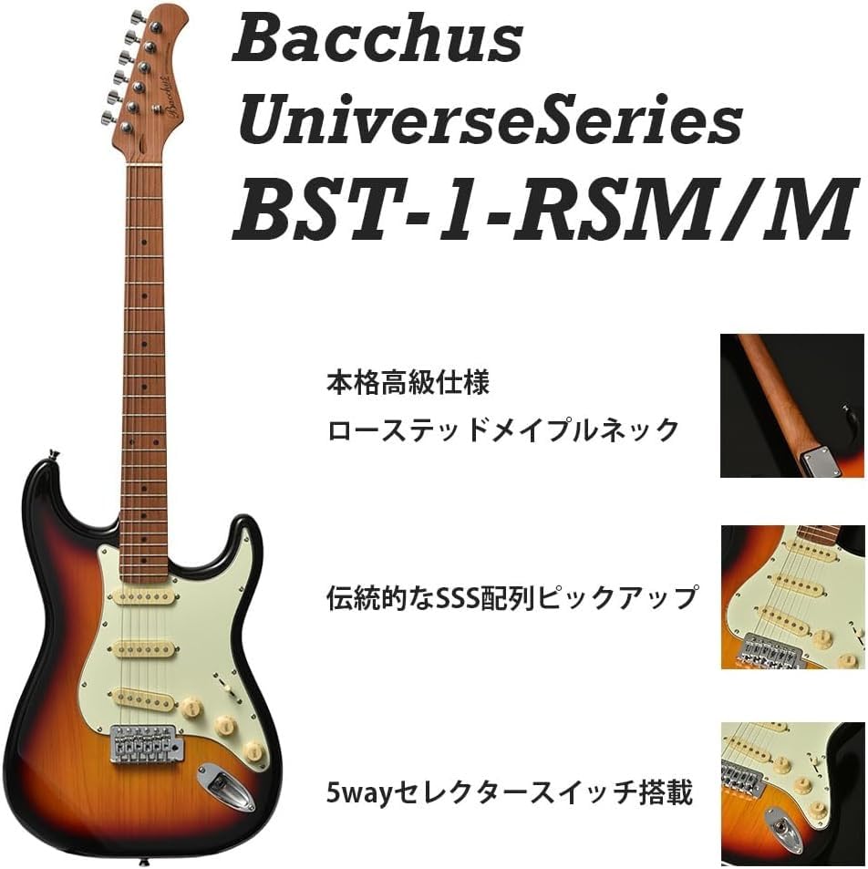 Amazon | Bacchus バッカス BST-1-RSM/M エレキギターセット (DLPB