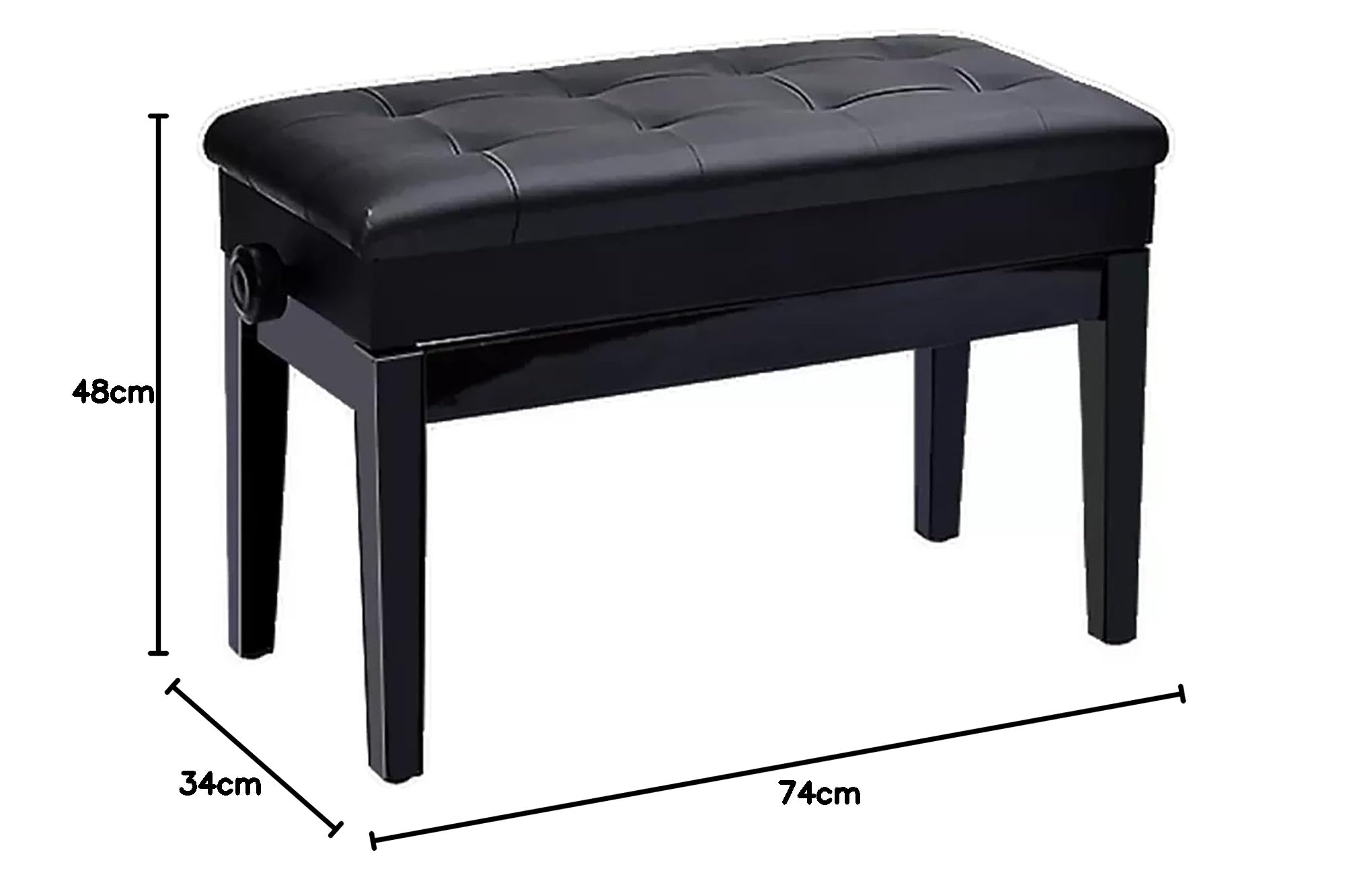 Amazon.co.jp: ピアノ 椅子 高さ調整可能 2人掛け 楽譜収納付き 高低