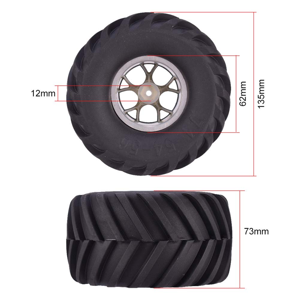 Amazon.co.jp: WONFAST 4個 1/10 RC モンスタートラックホイールと