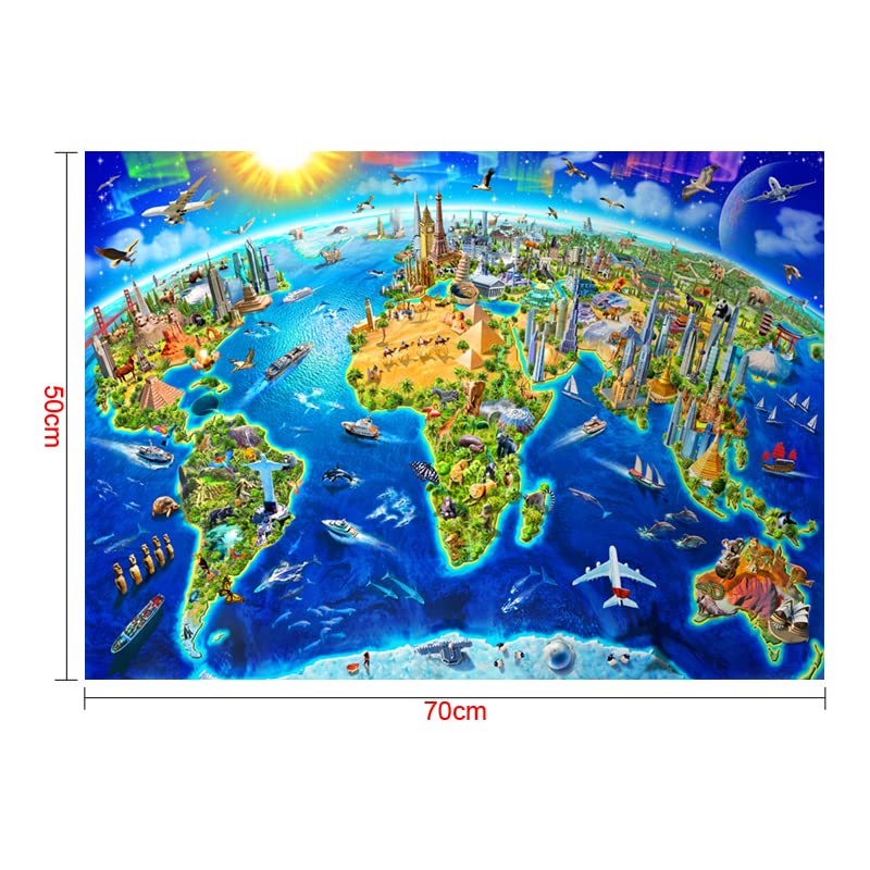 Amazon.co.jp: CHengQiSM 1000ピース ジグソーパズル 世界地図 パズル