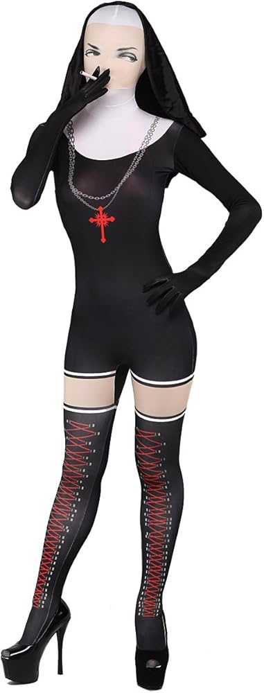 Amazon | [Cosmoon] 全身タイツ シスター 修道女 コスプレ 衣装