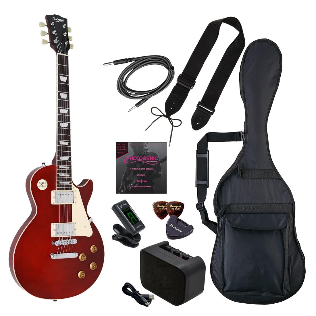 Amazon.co.jp: PhotoGenic エレキギター 初心者入門ライトセット LP
