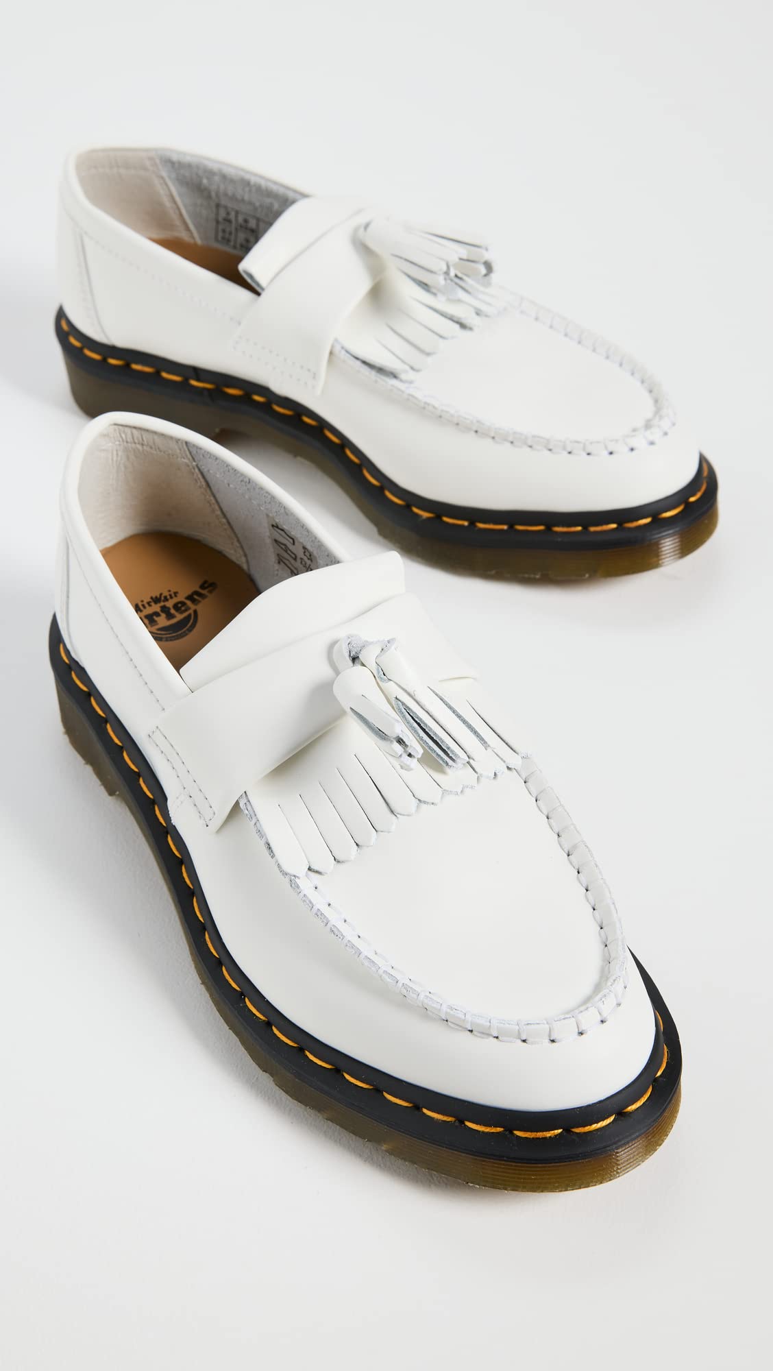 Dr. Martens Women's Adrian YS Tassel Loafers, White, 8 | B2B