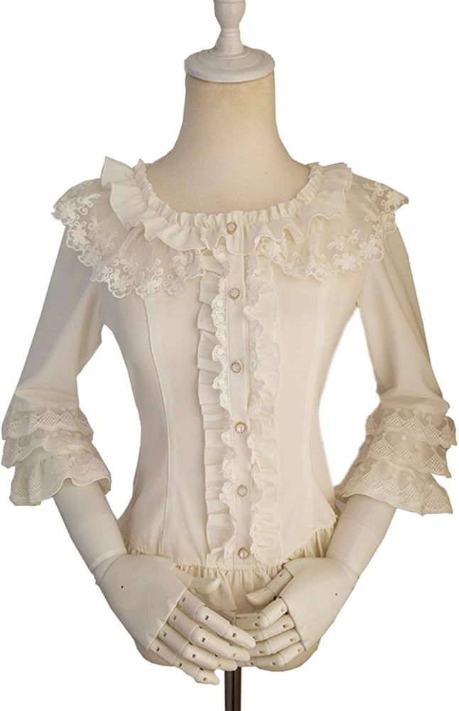 Amazon | [cnstone] ロリータ ブラウス シャツ 姫袖 夏 七分袖