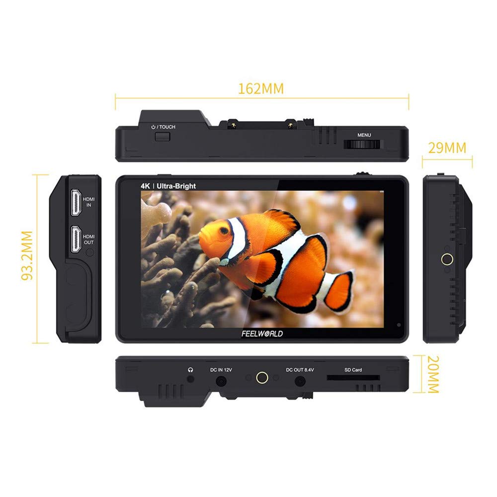 Amazon | FEELWORLD LUT6 カメラモニター 6インチ 2600nit超高輝度