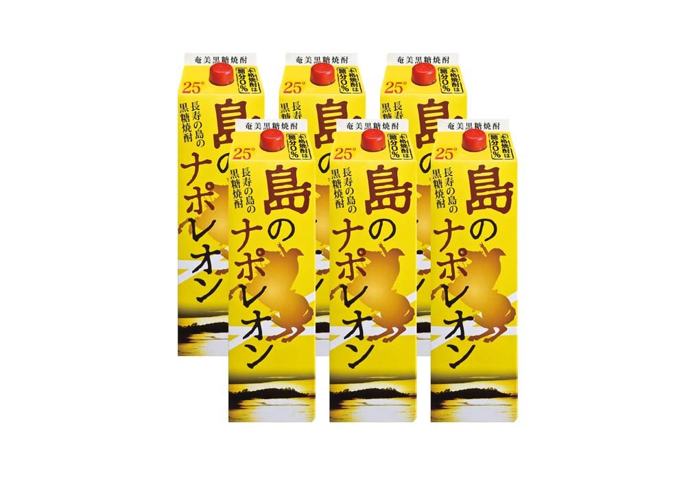 Amazon.co.jp: 奄美黒糖焼酎 島のナポレオン 25度 1800ml 紙パック 6本