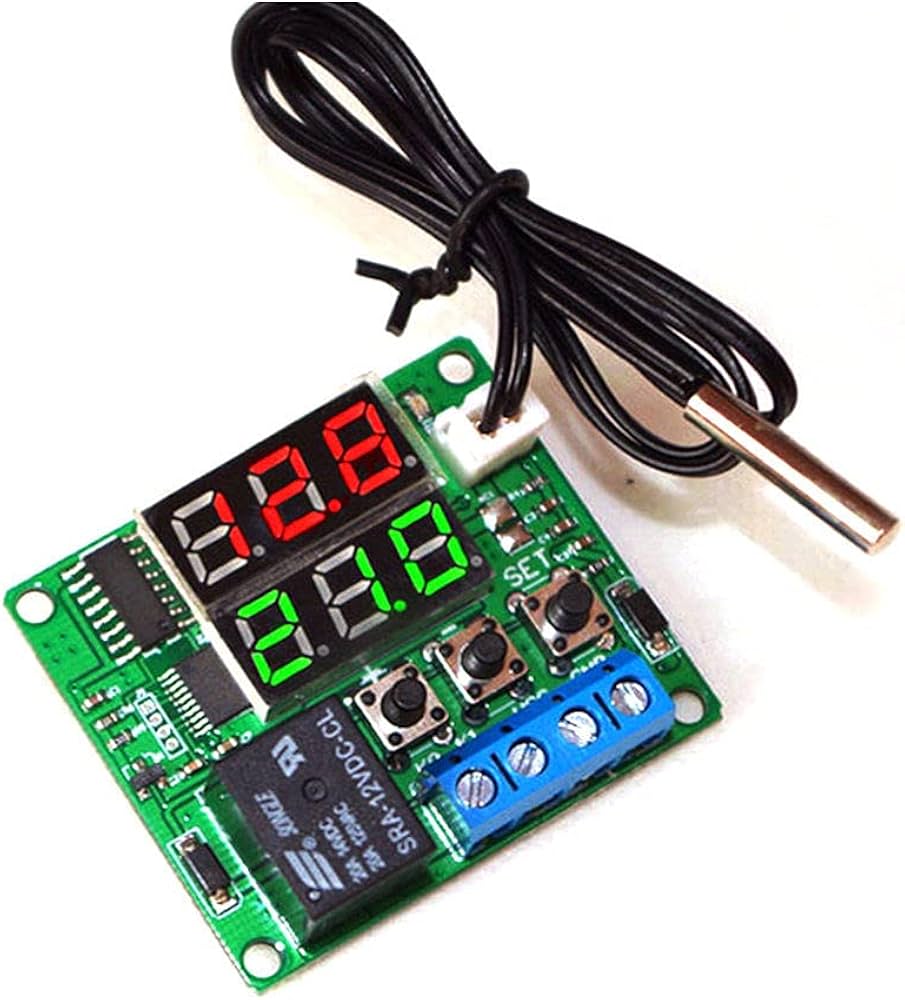 Amazon.co.jp: 赤+緑5Vデジタル温度コントローラーモジュール