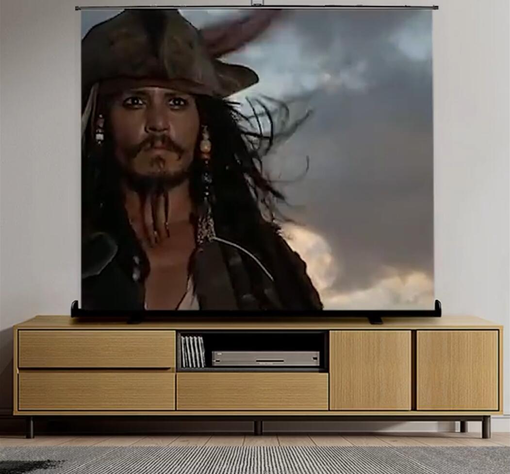 Amazon | 60インチ床置き型プロジェクタースクリーン 16：9 引き上げ式