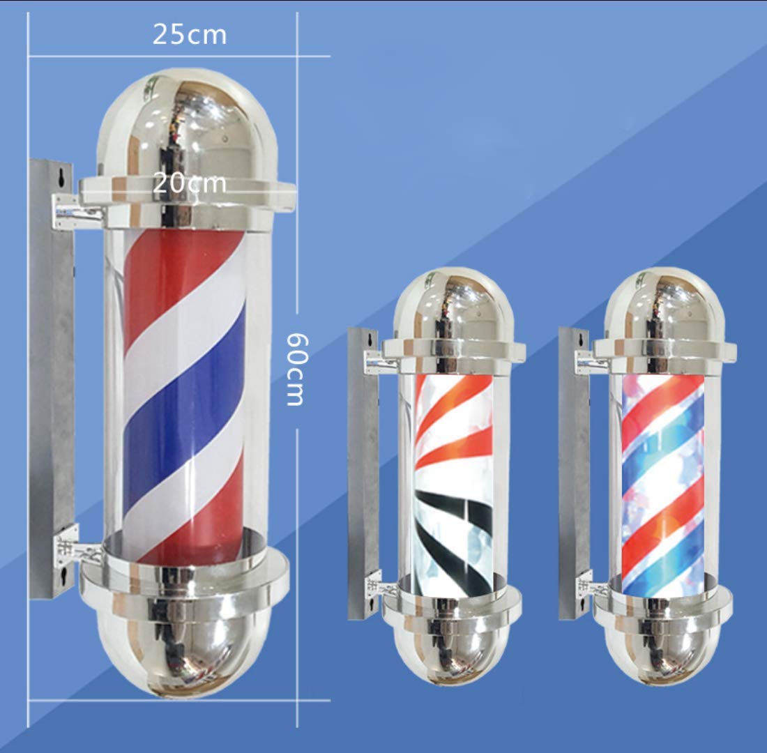 Amazon.co.jp: 220Vバーバーポール60cmの円筒クラシックLED理容室