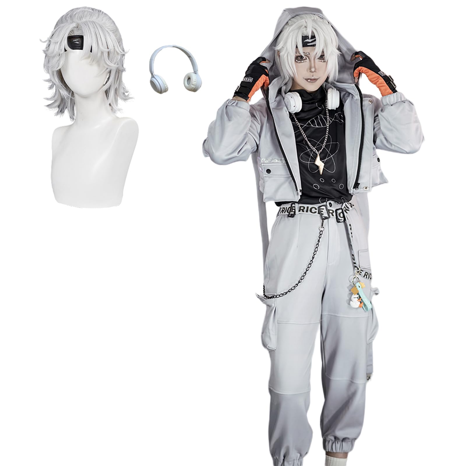 Amazon.co.jp: コスプレ衣装 ウィッグ、髪飾り、ヘッドホン付き 第五